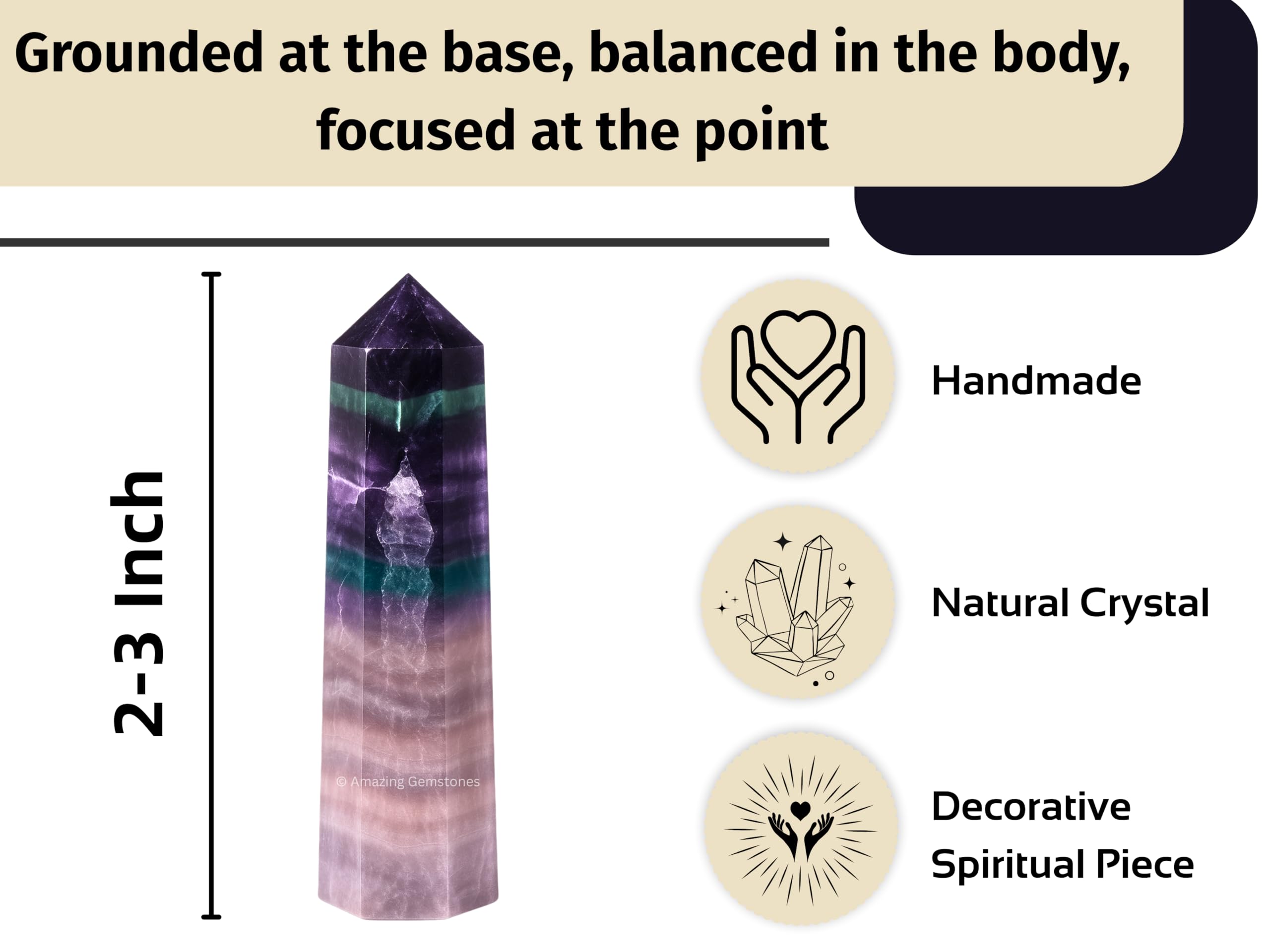 Amazing Gemstone fluorita ambiente puro: purifica y equilibra la energía de la habitación.