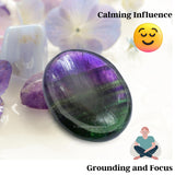 Amazing Gemstone fluorita, piedra-palmar-relajacion, sostiene la mano para relajarte.