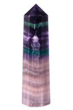 Amazing Gemstone fluorita torre cristal: mejora la energía del espacio y foco meditativo.