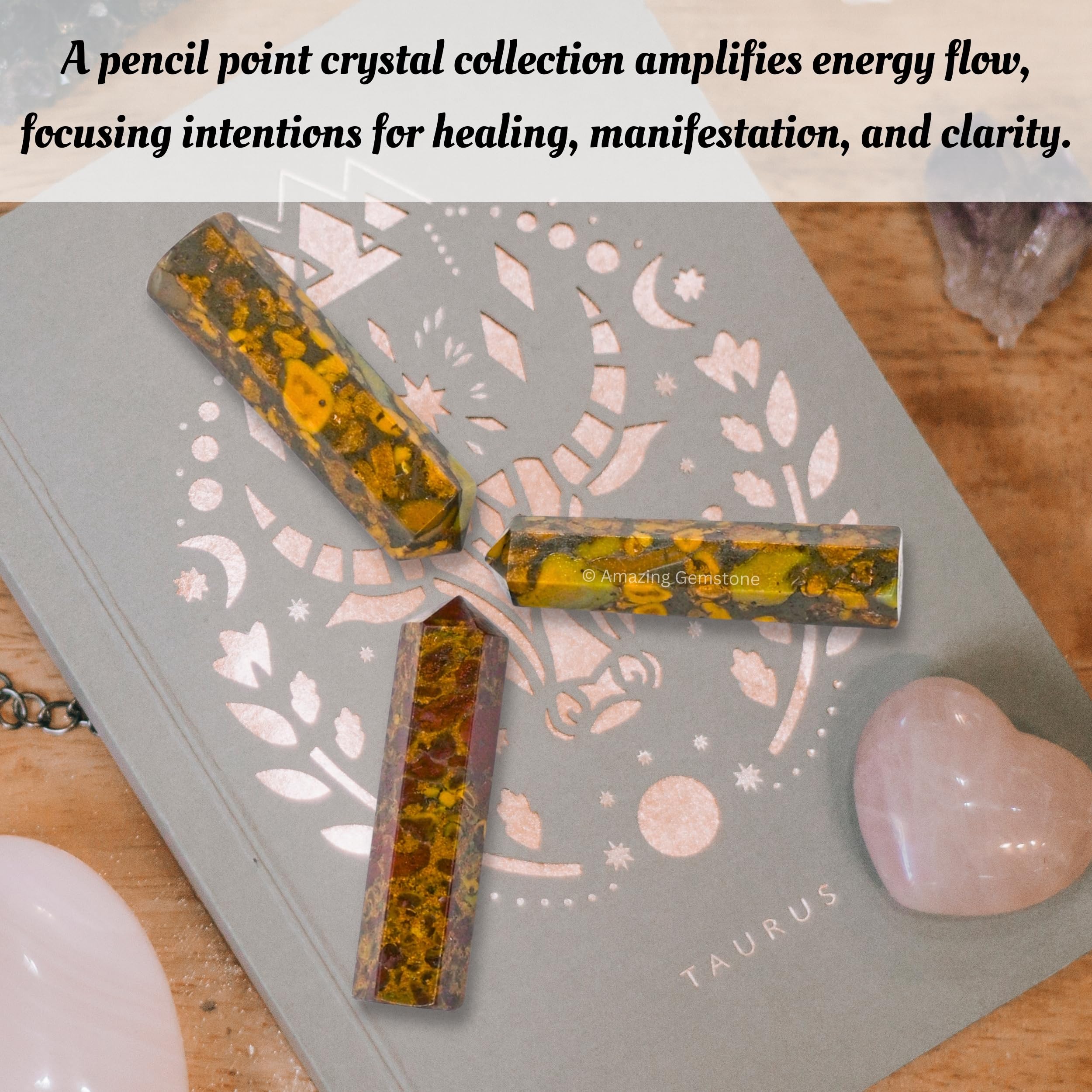 Amazing Gemstone punta jaspe fruta, regalo para principiantes en cristaloterapia