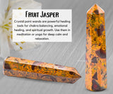 Amazing Gemstone Fruta Jasper torre cristal punta potencia el enfoque y la armonía.