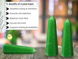 Amazing Gemstone Green Strawberry Quartz Tower Reiki apoyo suave.