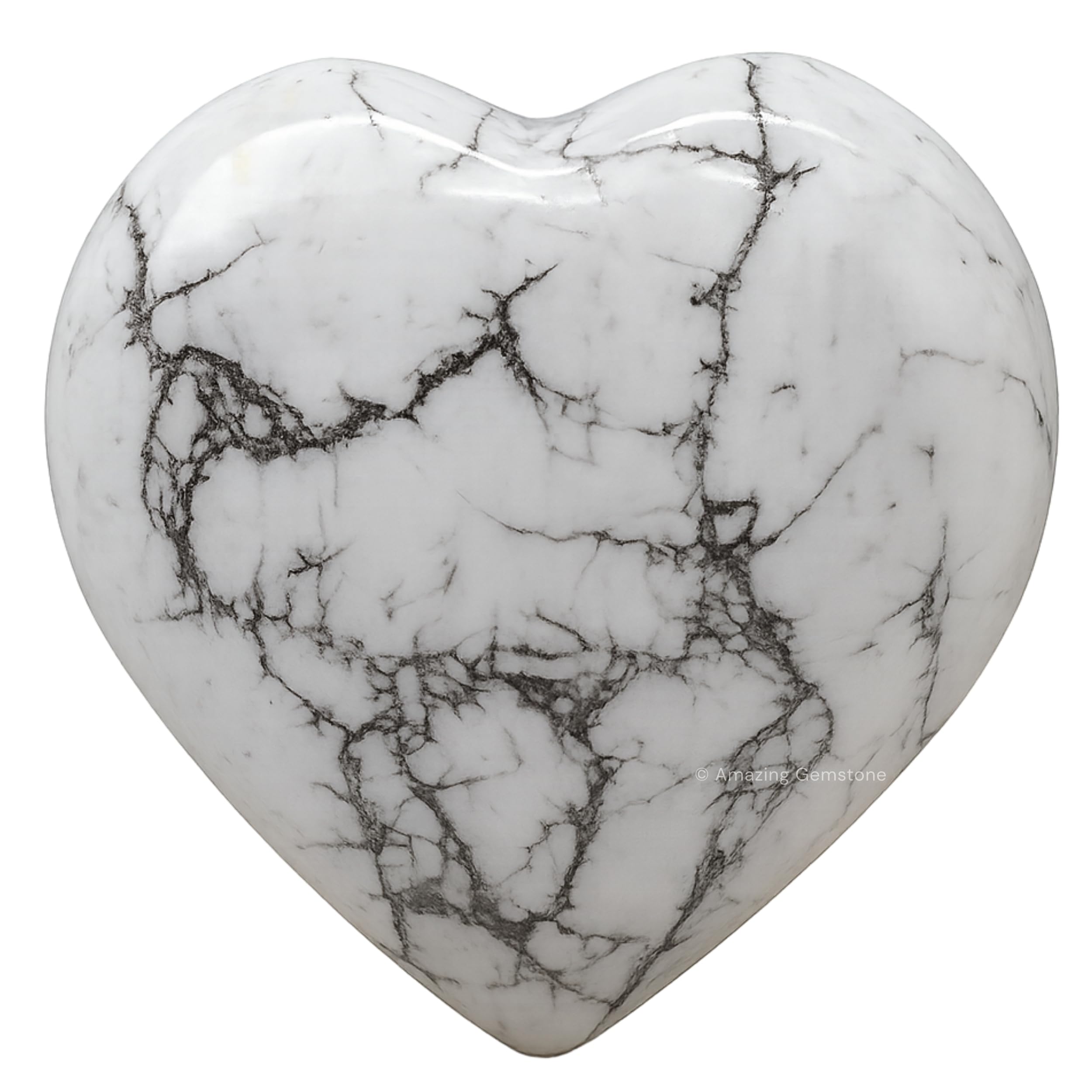 Amazing Gemstone Howlite corazon-palma para masaje relajante y equilibrio energetico.