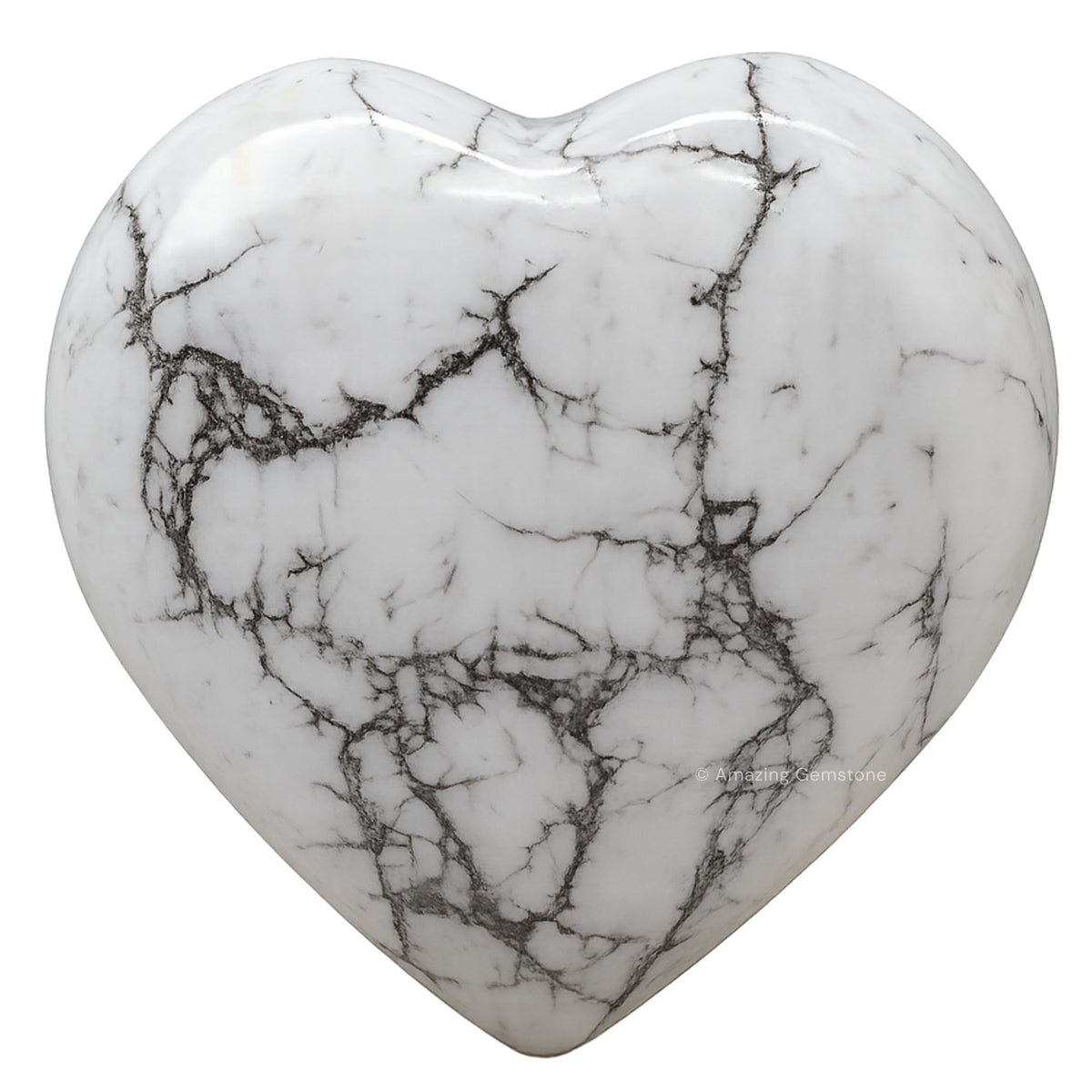 Amazing Gemstone Howlite corazon-palma para masaje relajante y equilibrio energetico.