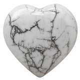 Amazing Gemstone Howlite corazon-palma para masaje relajante y equilibrio energetico.