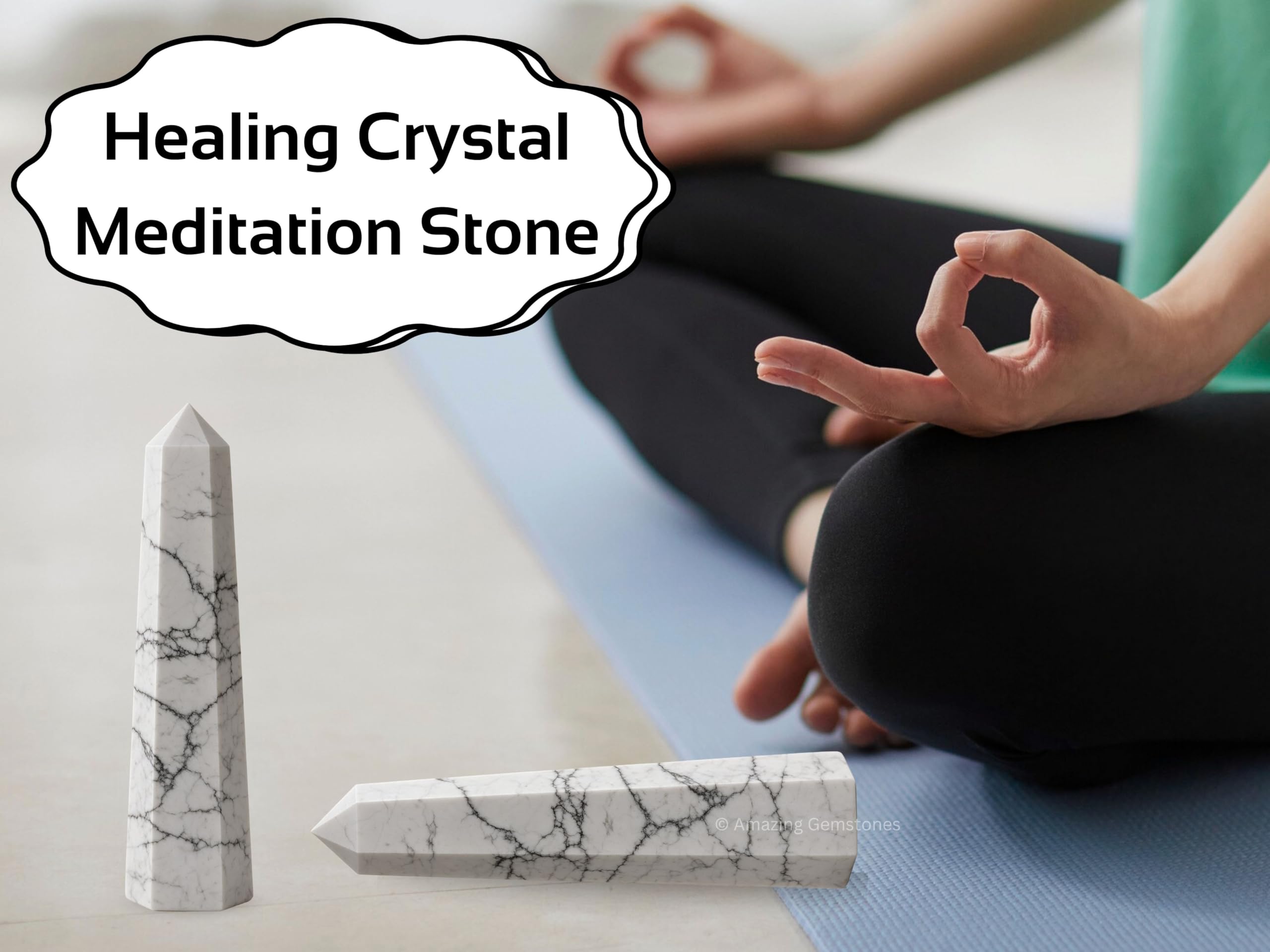 Amazing Gemstone Howlite punta-protección para entorno laboral