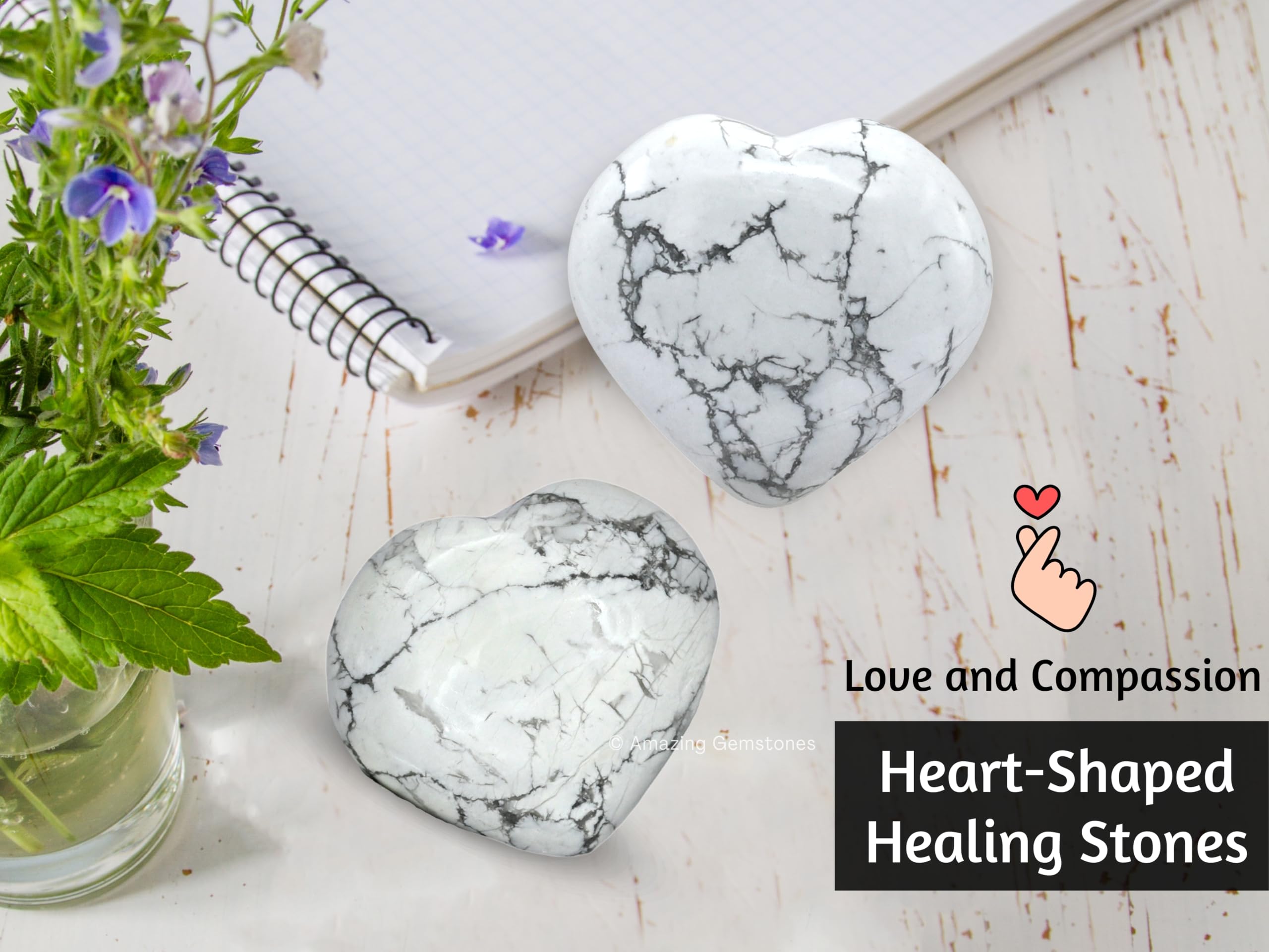 Amazing Gemstone Howlite tamano 2 pulgadas para uso diario.