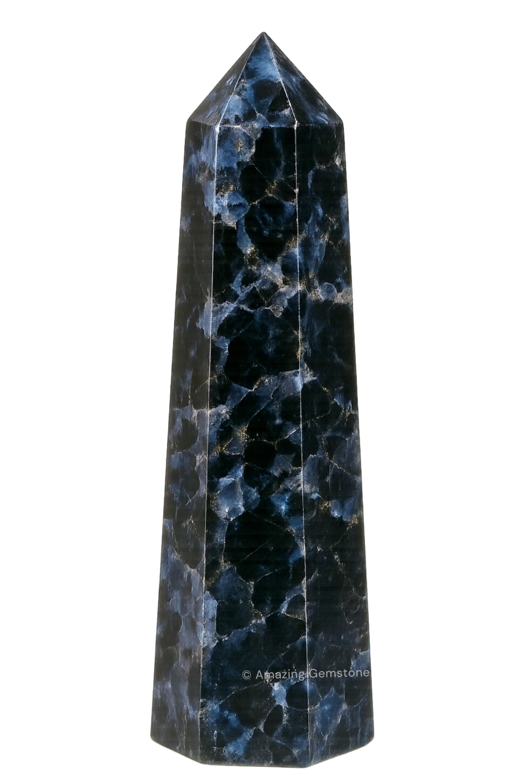 Amazing Gemstone Indigo Gabro torre cristal, purifica energías y eleva la vibración del entorno.