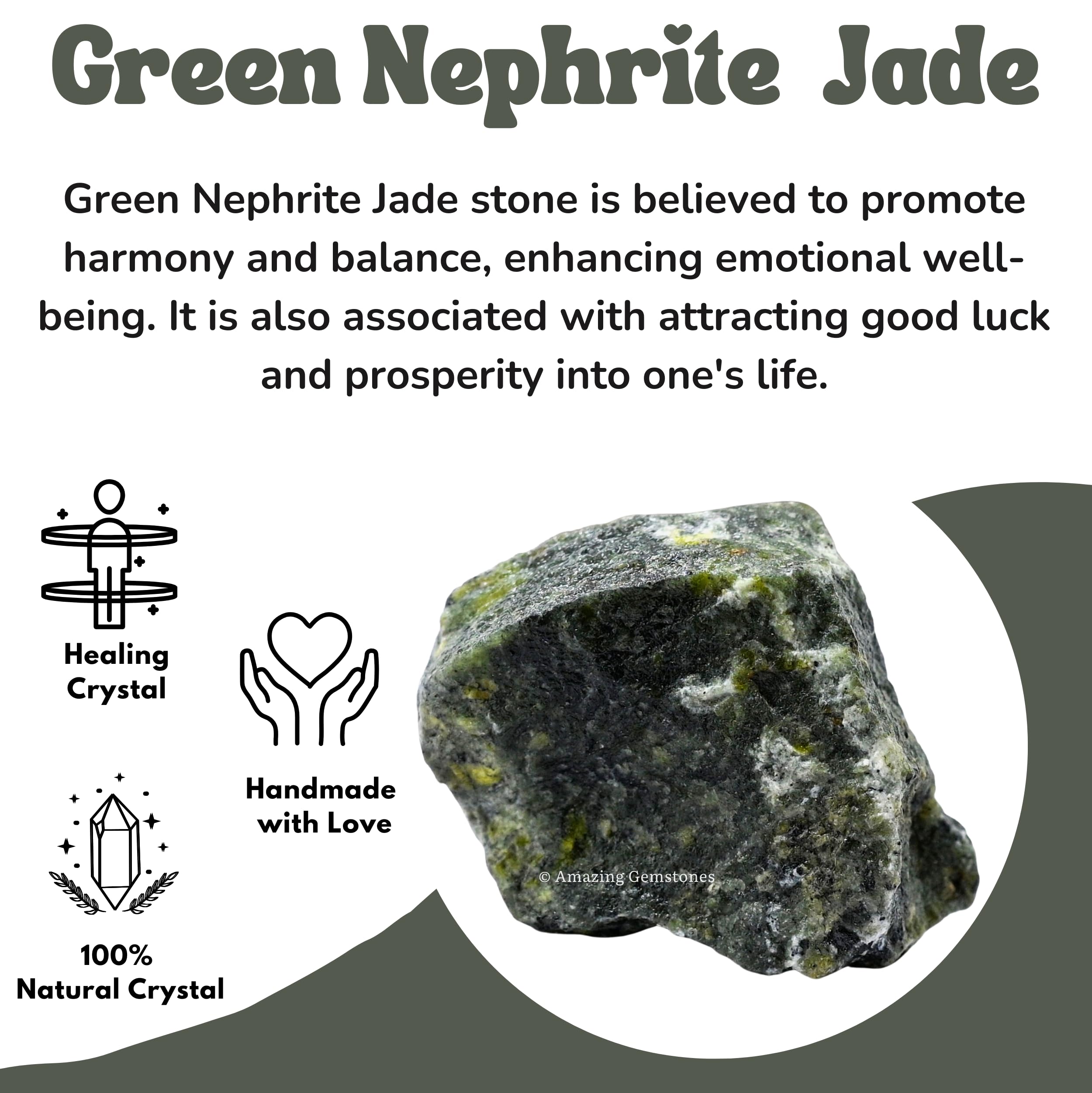 Amazing Gemstone jade verde crudo en caja regalo, presentación premium.