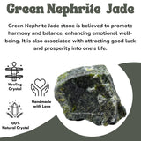 Amazing Gemstone jade verde crudo en caja regalo, presentación premium.
