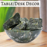 Amazing Gemstone jade verde crudo certificado de autenticidad.