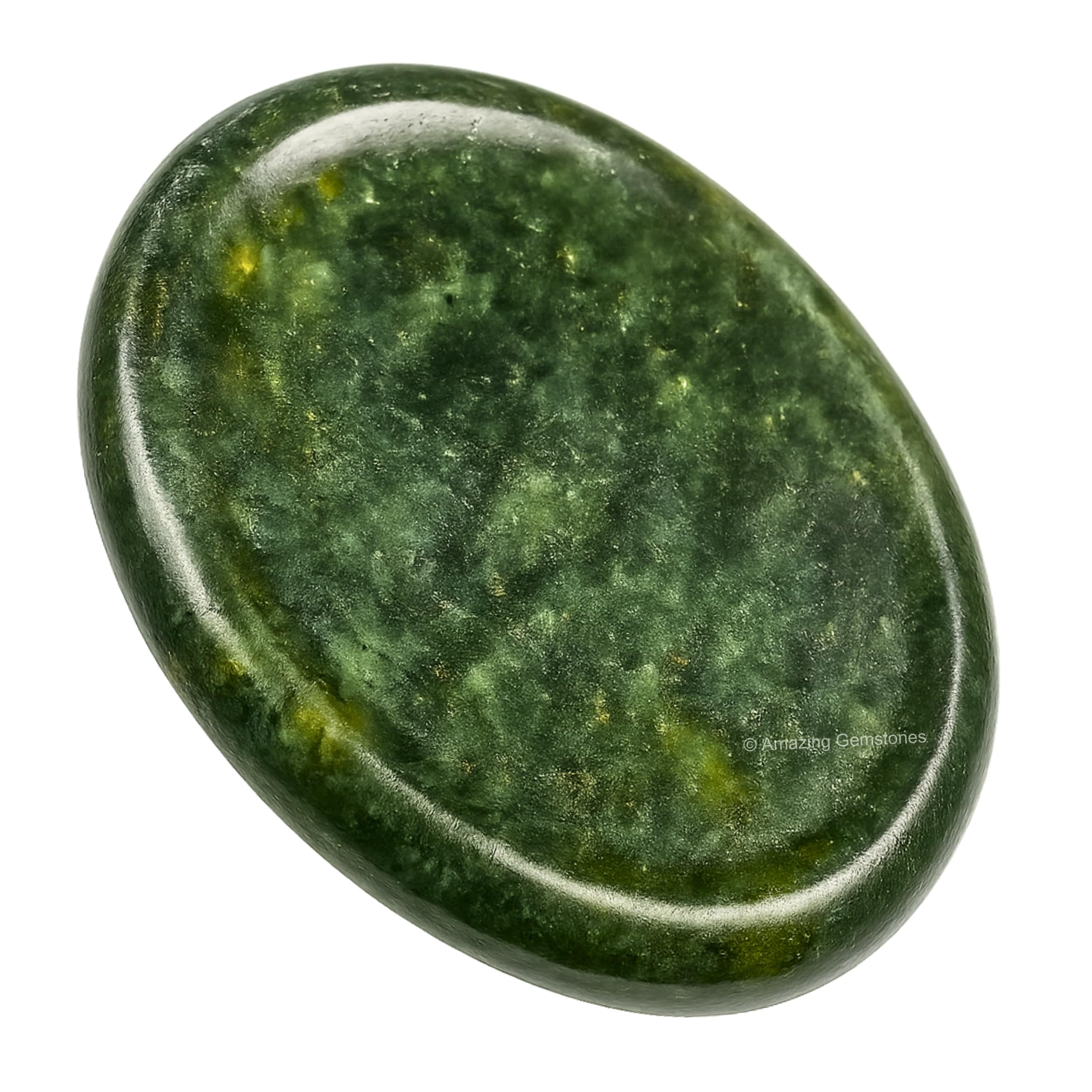 Piedra jade verde Amazing Gemstone en la mano para enfocarte y calmar.