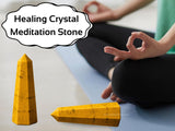 Amazing Gemstone jaspe amarillo obelisco para rejilla de cristales y balance emocional.