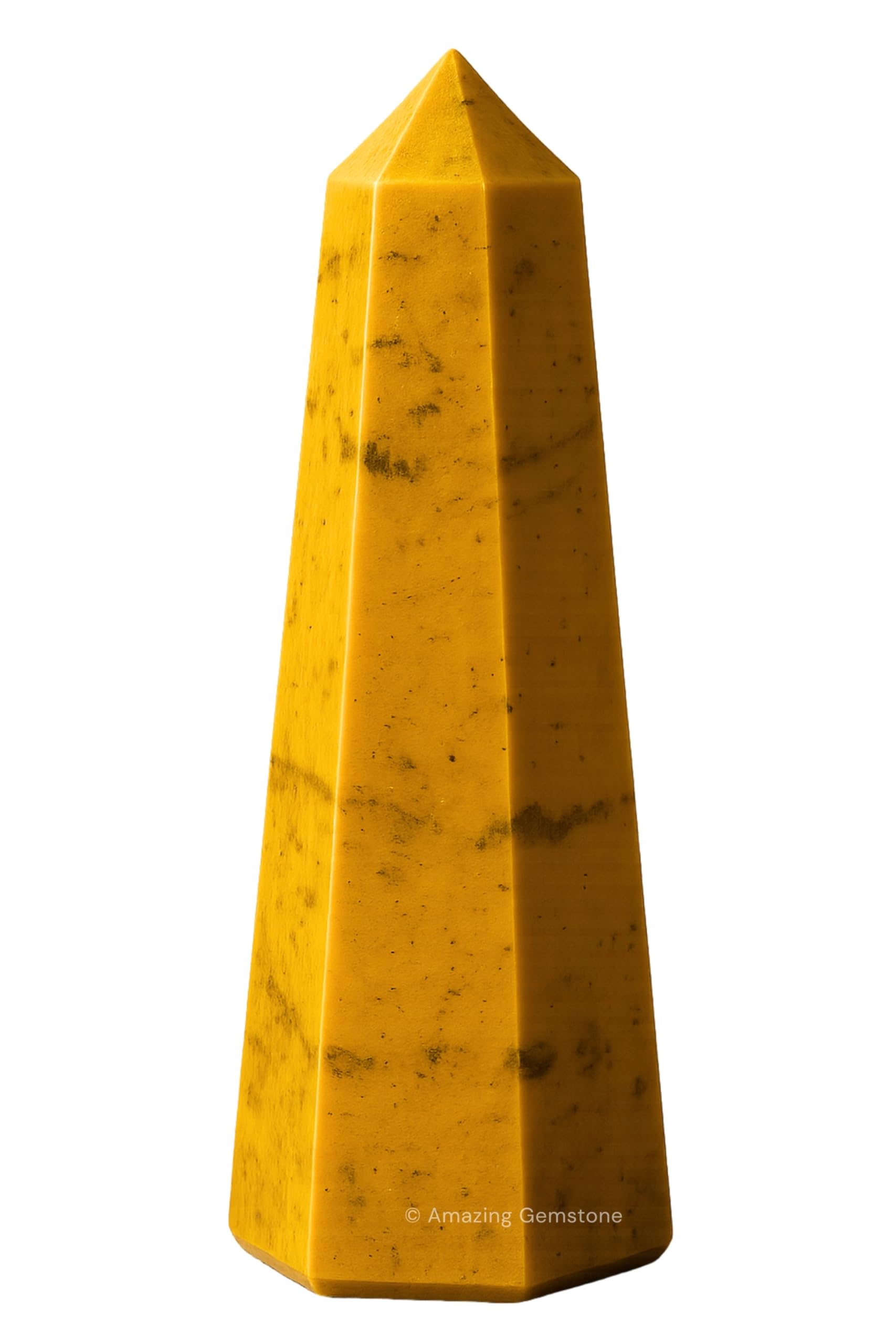 Amazing Gemstone jaspe amarillo, torre cristal energía: refuerza el ambiente y ayuda en meditaciones.