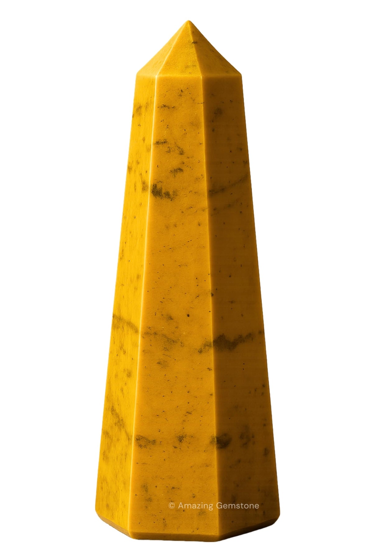 Amazing Gemstone jaspe amarillo, torre cristal energía: refuerza el ambiente y ayuda en meditaciones.