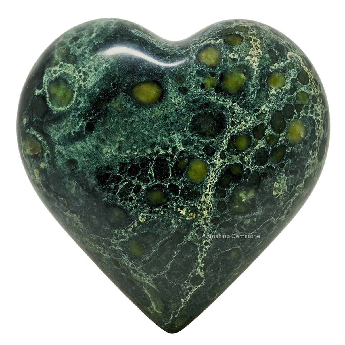 Amazing Gemstone kambaba jasper corazon palma, ideal para masaje suave y relajación.