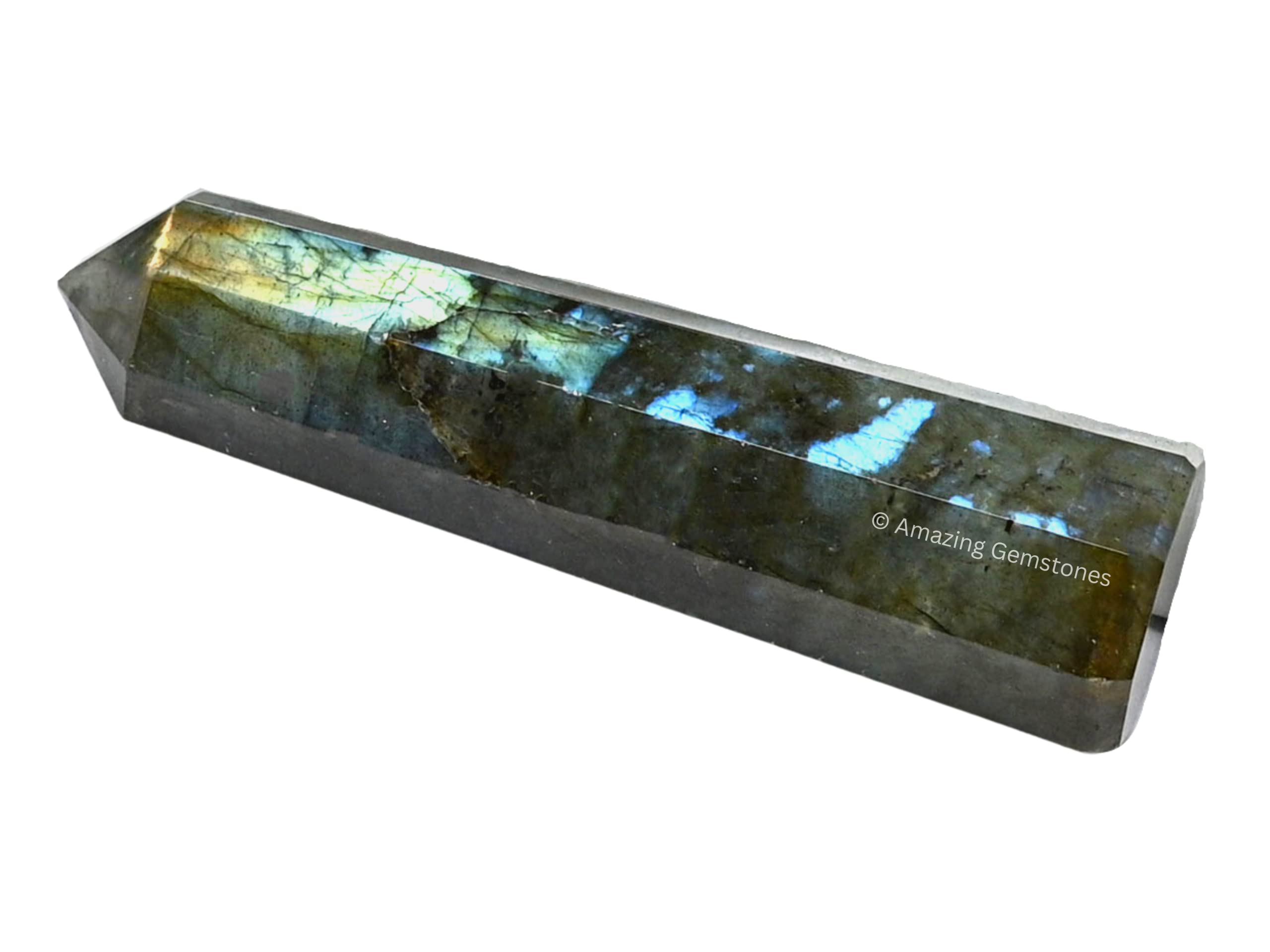 Amazing Gemstone Labradorite varita cristal: canaliza energía para meditaciones enfocadas