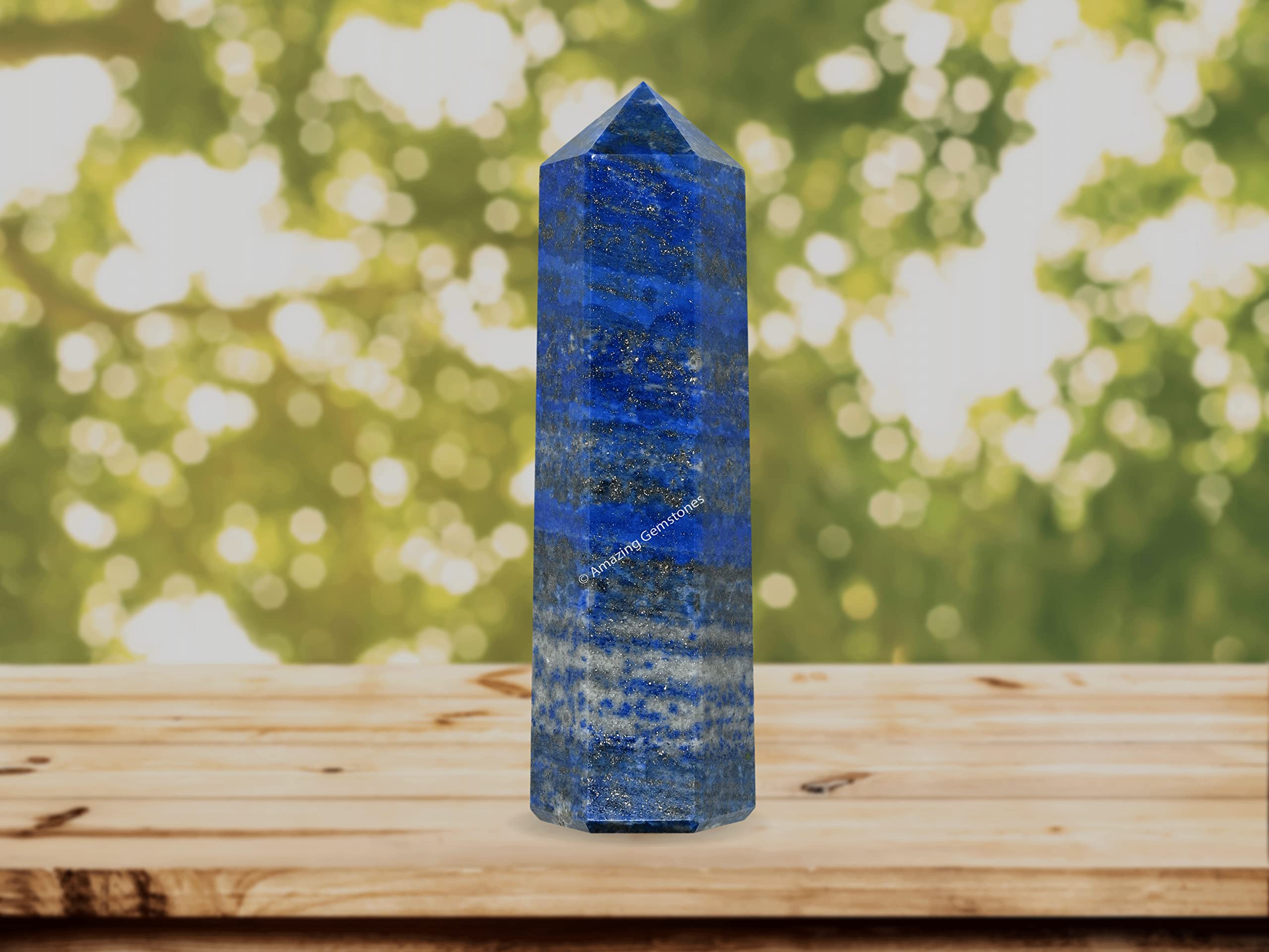 Amazing Gemstone torre lapislázuli para rejilla de cristales y claridad mental.