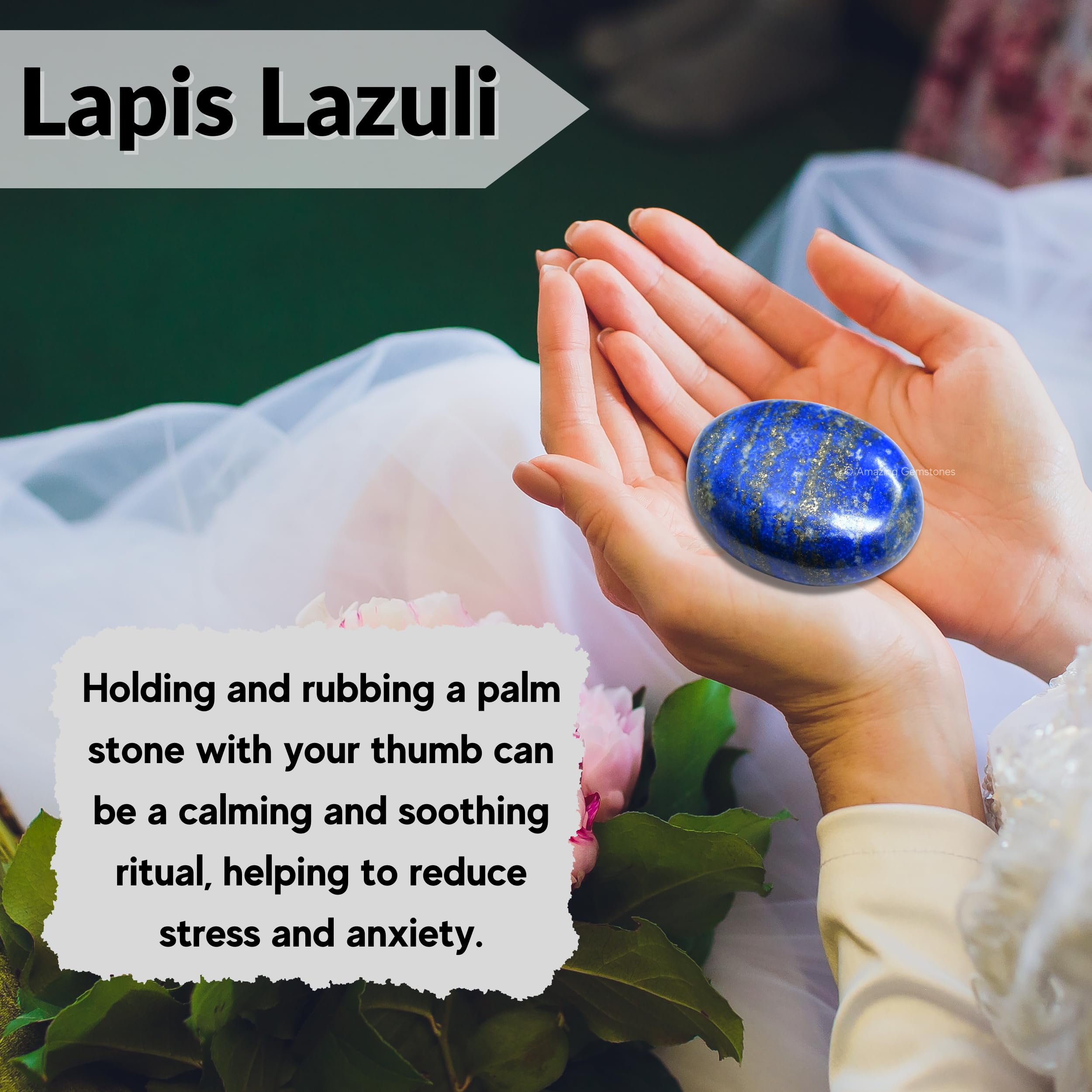 Amazing Gemstone lapislázuli: bolsa de terciopelo incluida para guardar la piedra con elegancia.