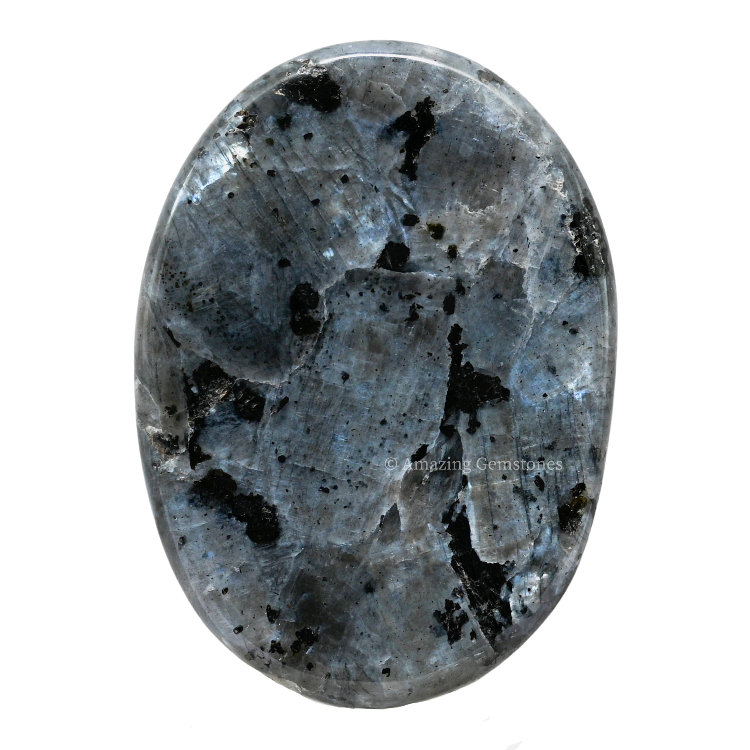 Amazing Gemstone larvikita, ideal para prácticas de meditación y relajación.