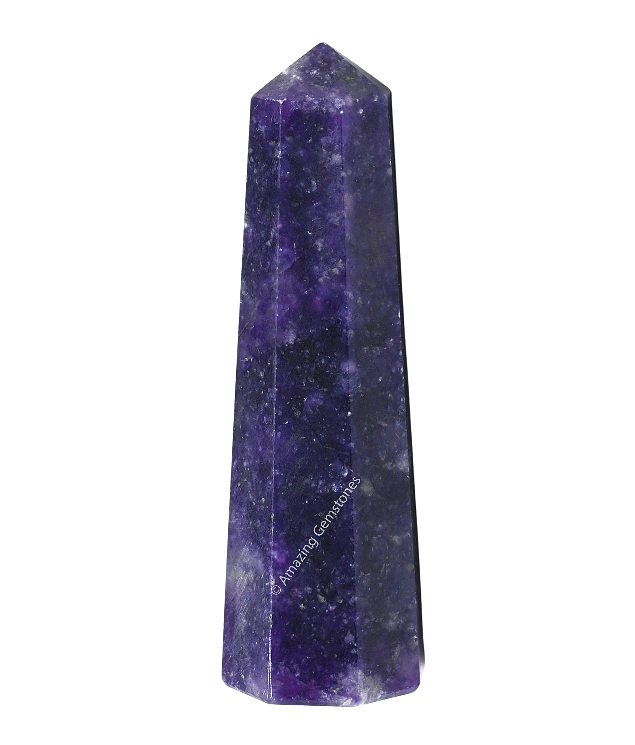 Amazing Gemstone Lepidolita, obelisco-cristal aumenta foco y equilibrio emocional en espacios.