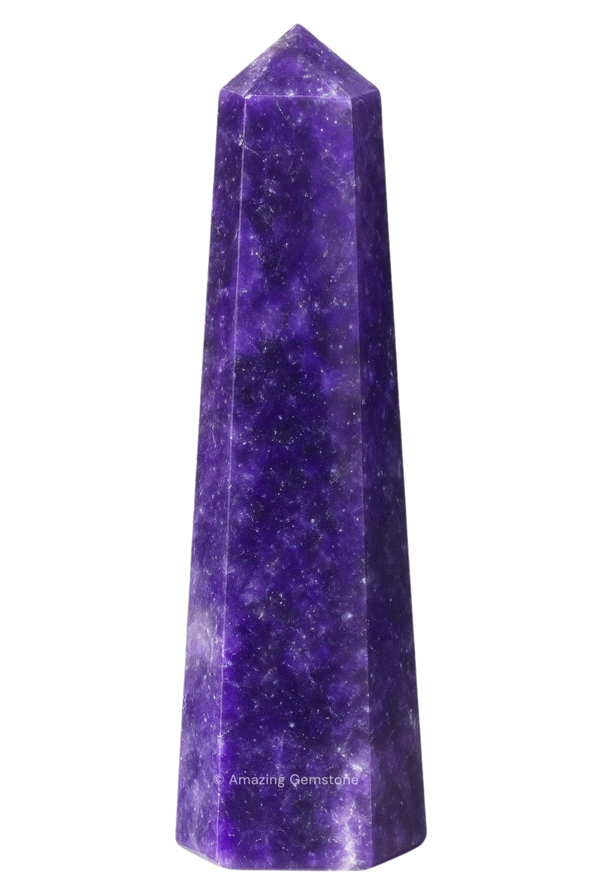 Amazing Gemstone Lepidolita Torre Frontal: armoniza espacios con energía positiva.