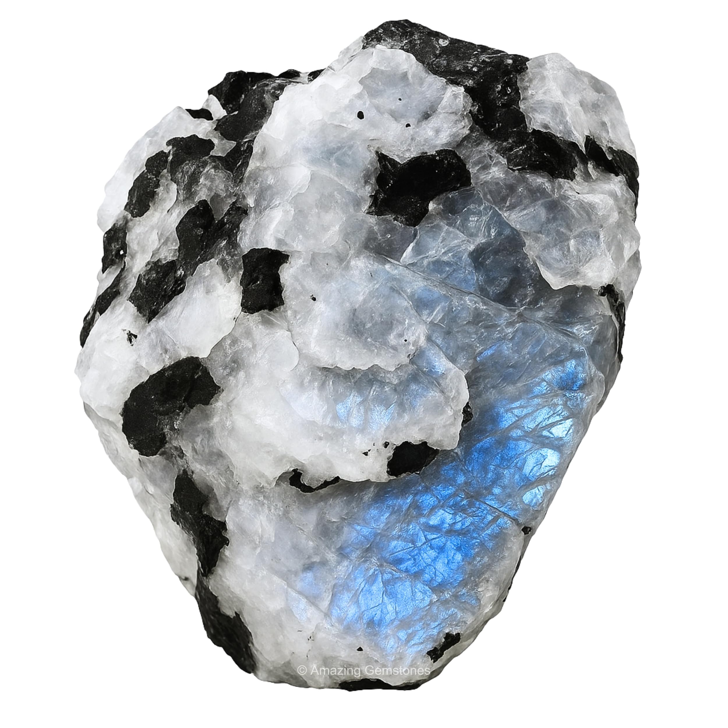 Amazing Gemstone Moonstone arcoíris, cristal crudo para meditación y equilibrio emocional.