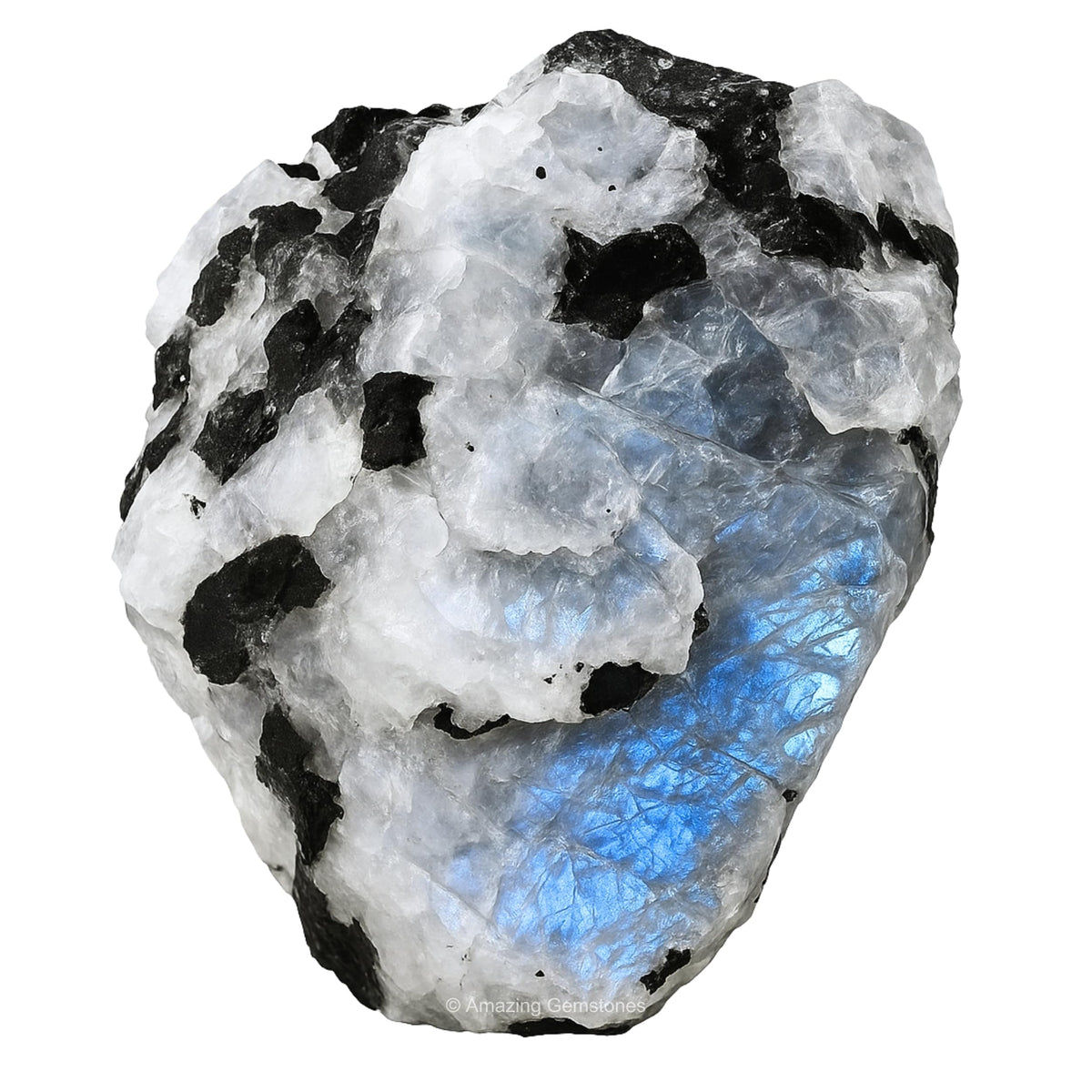Amazing Gemstone Moonstone arcoíris, cristal crudo para meditación y equilibrio emocional.