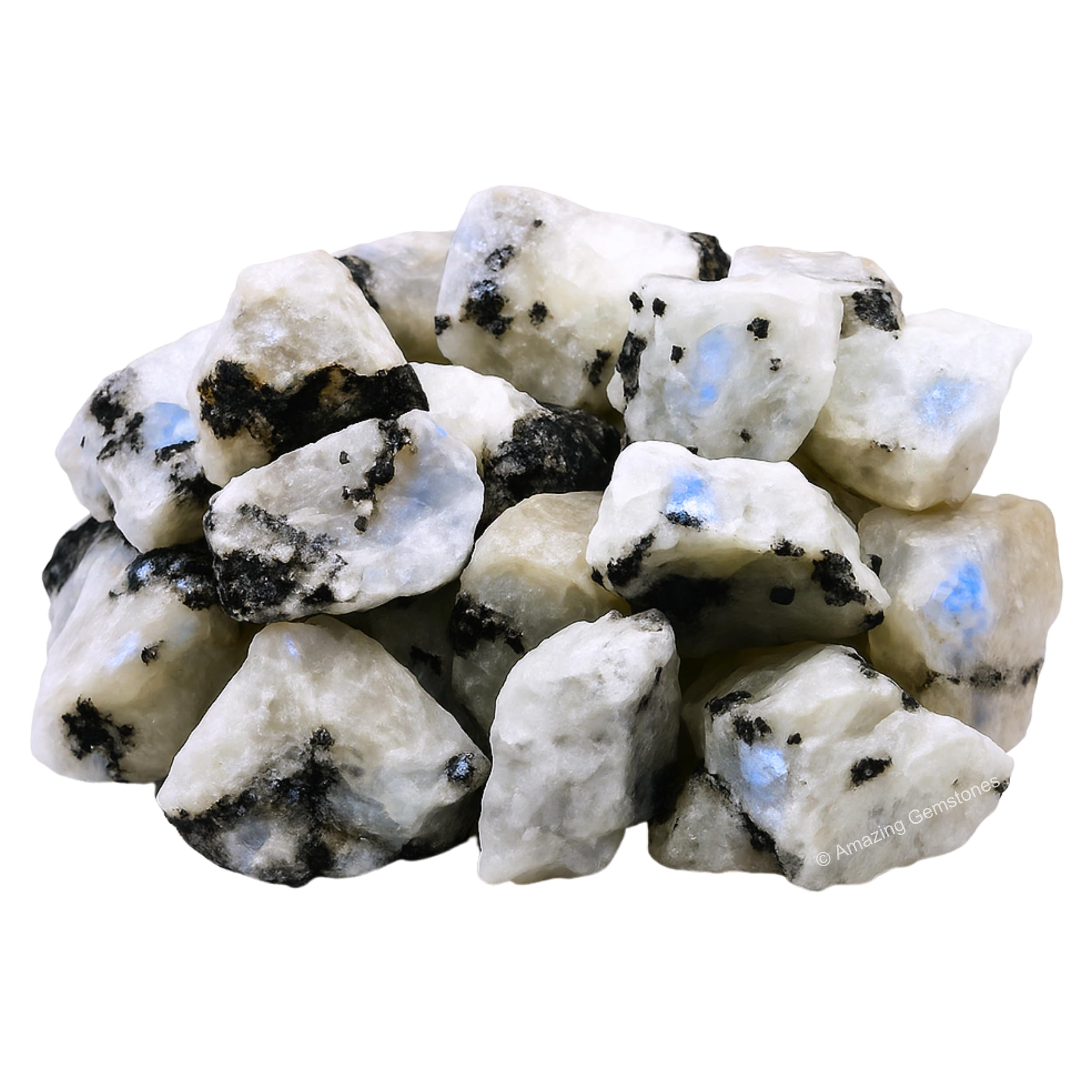 Amazing Gemstone Moonstone arcoíris, piedra natural para meditación y balance de chakras.