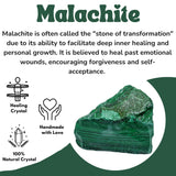 Amazing Gemstone Malaquita, color verde intenso para colección y estudio mineral.