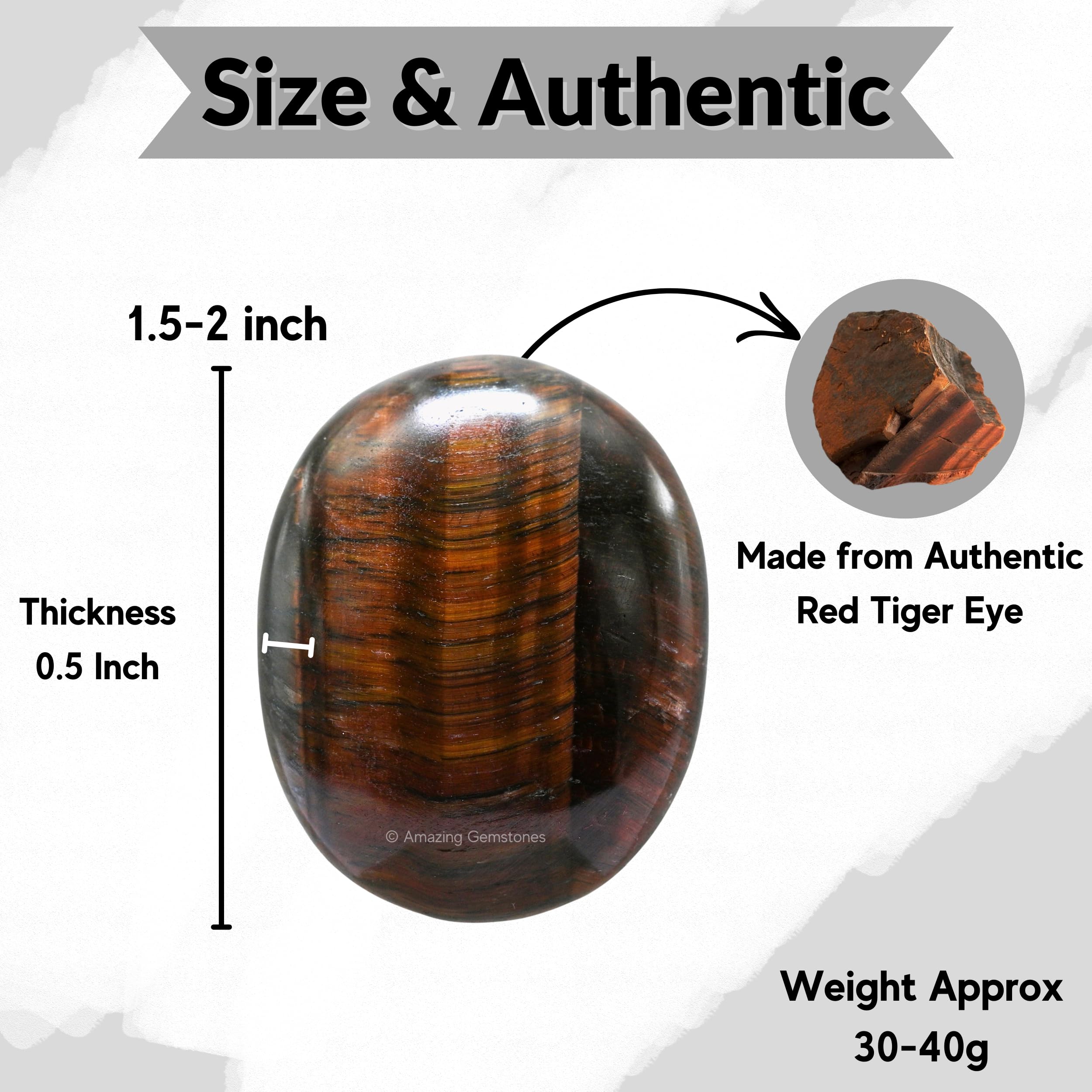 Amazing Gemstone manos sosteniendo piedra ojo de tigre rojo sensación suave para relajación