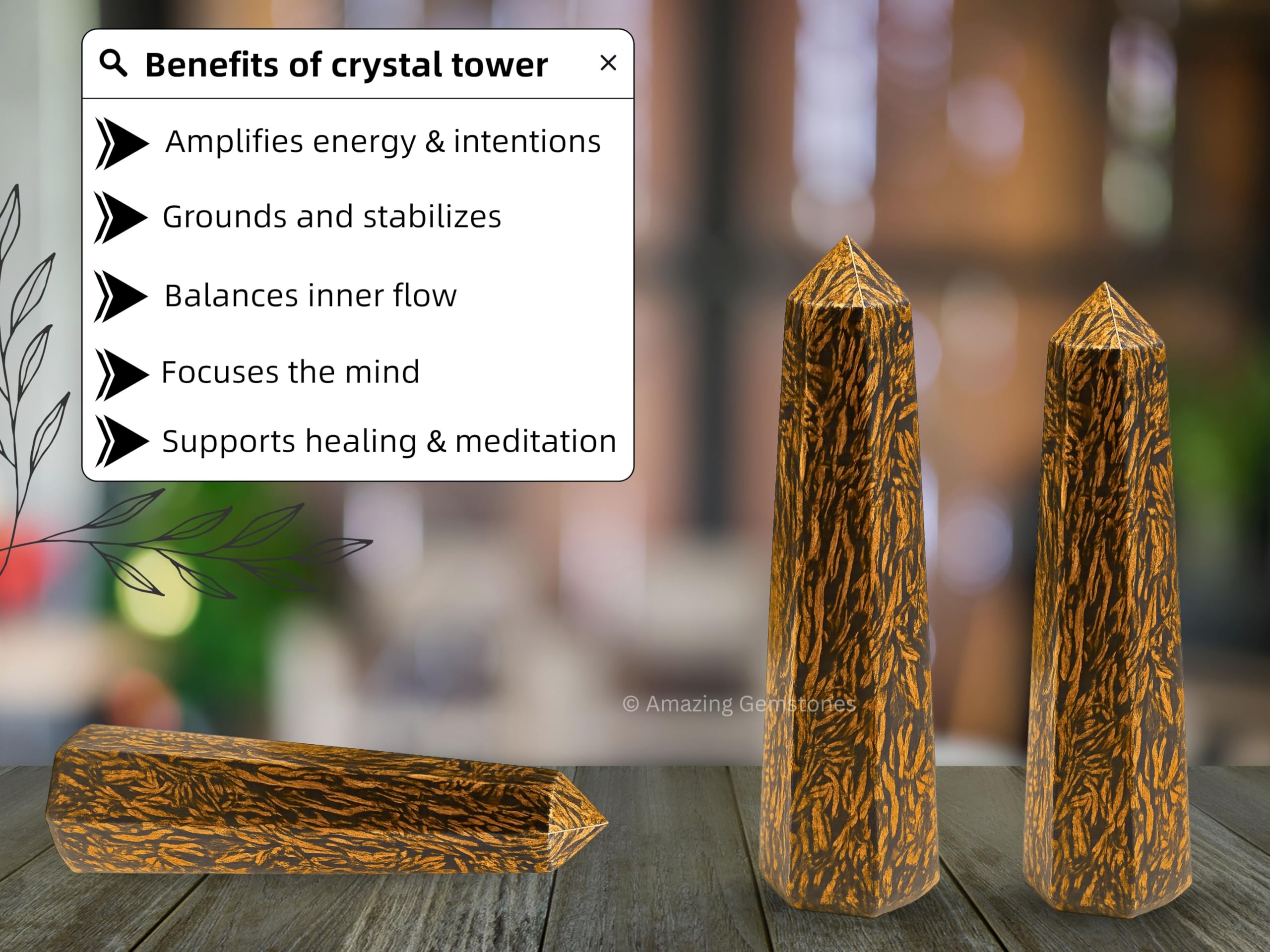 Amazing Gemstone Mariyam Jasper Purificador de ambiente para meditaciones y calma
