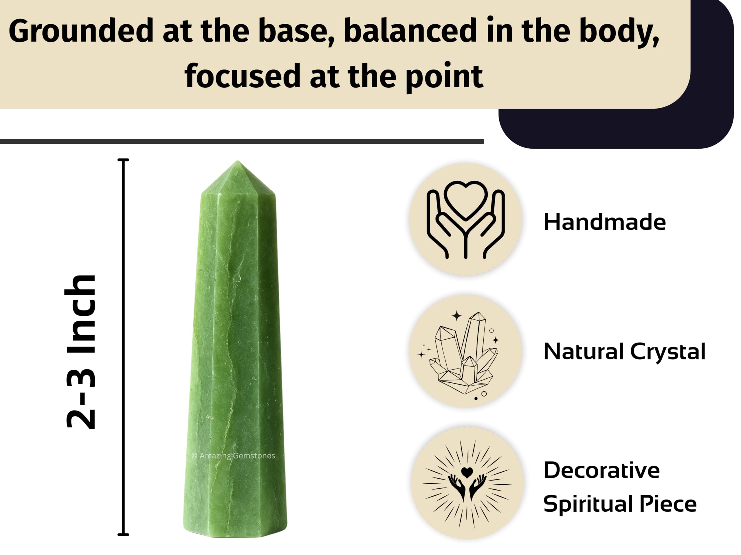 Amazing Gemstone meditación Aventurina verde, acompaña la relajación y la concentración.