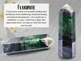 Amazing Gemstone meditación fluorita punto, facilita concentración durante la práctica.