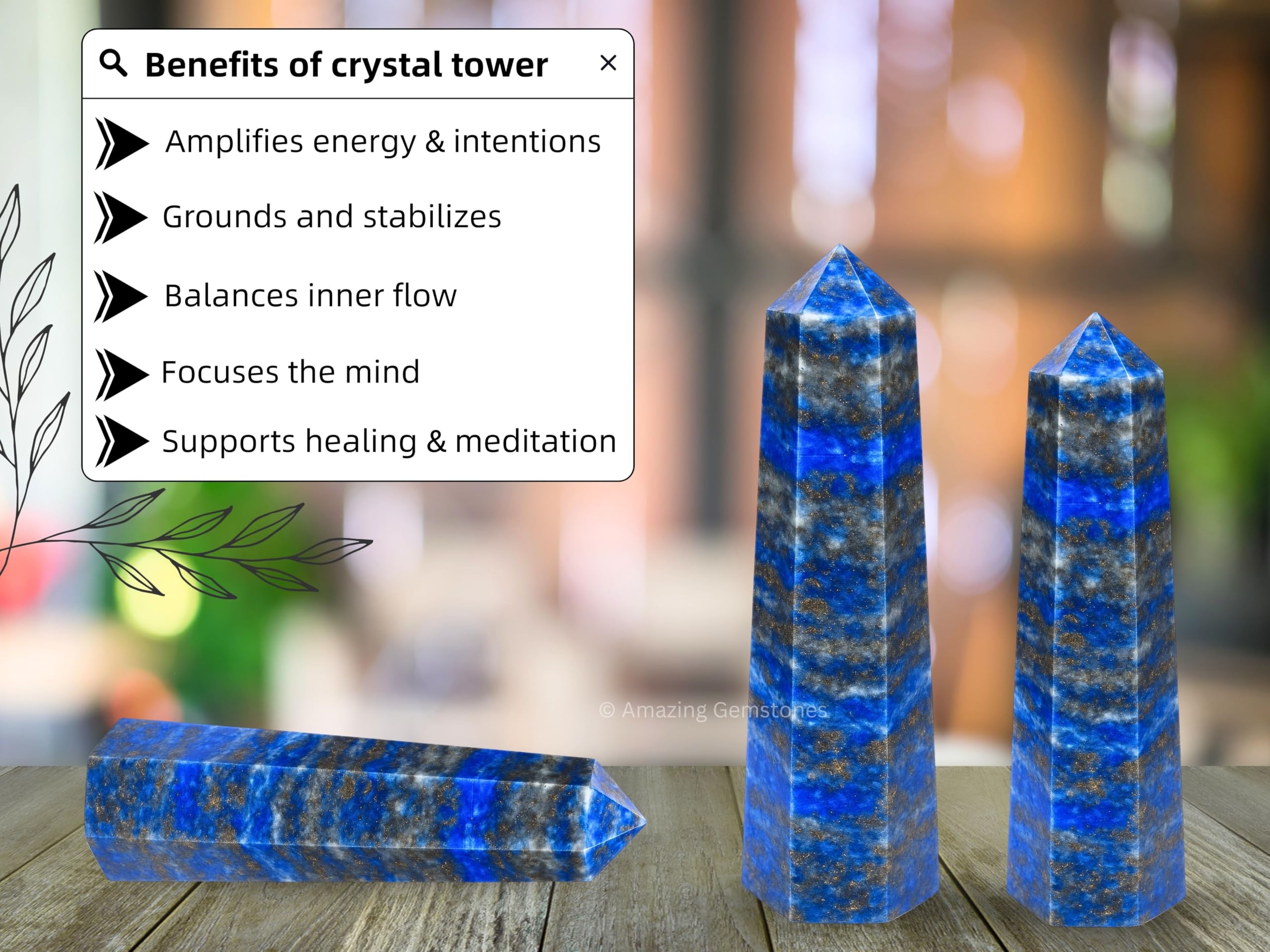Amazing Gemstone Meditacion Cristal Lapislazuli para enfocar la mente