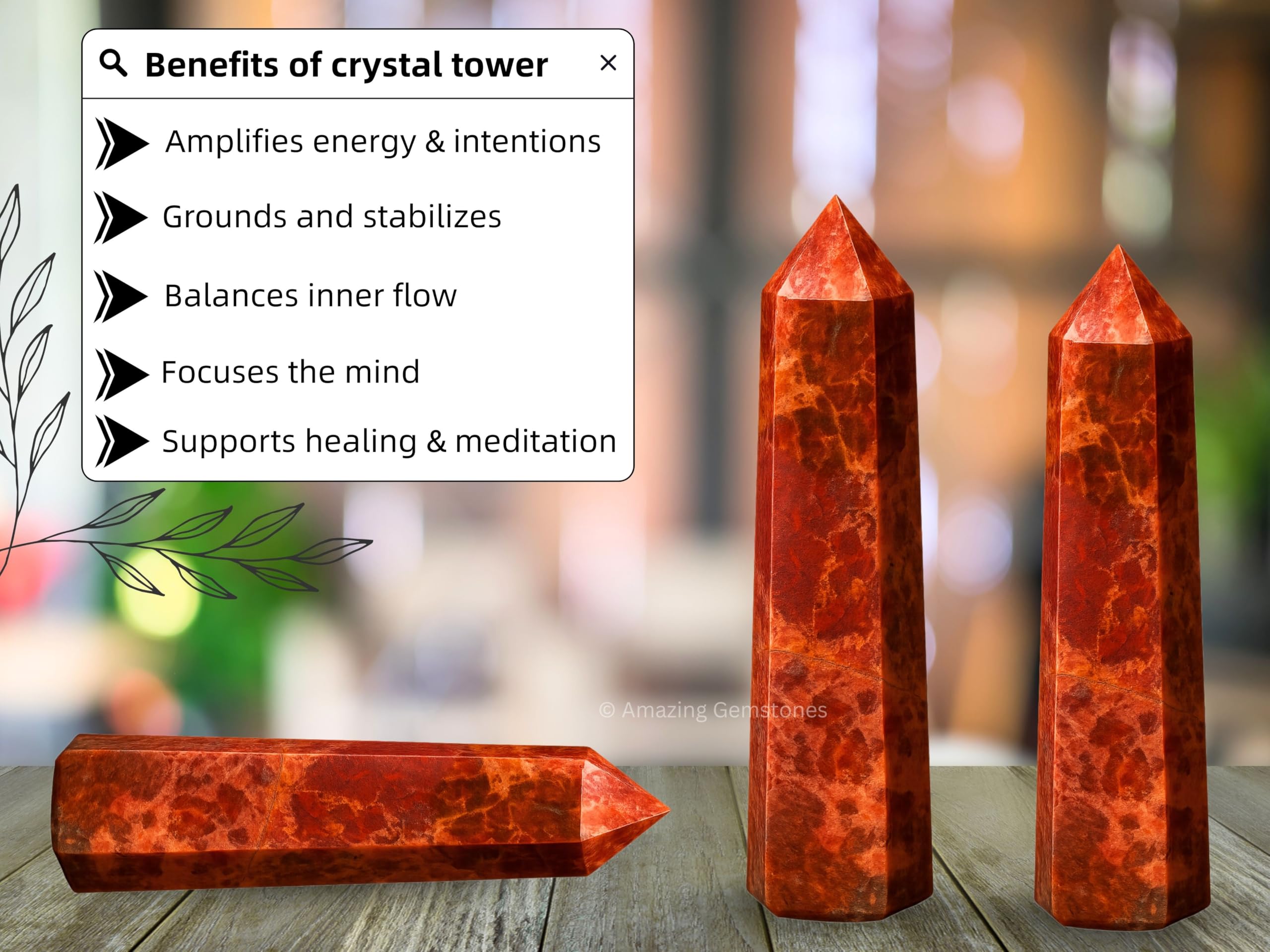 Amazing Gemstone meditacion cristal, apoya concentración y calma durante la práctica.