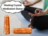 Meditación con Sunstone de Amazing Gemstone para calma y concentración.