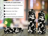 Amazing Gemstone guía de meditación con turmalina negra y blanca para concentración.