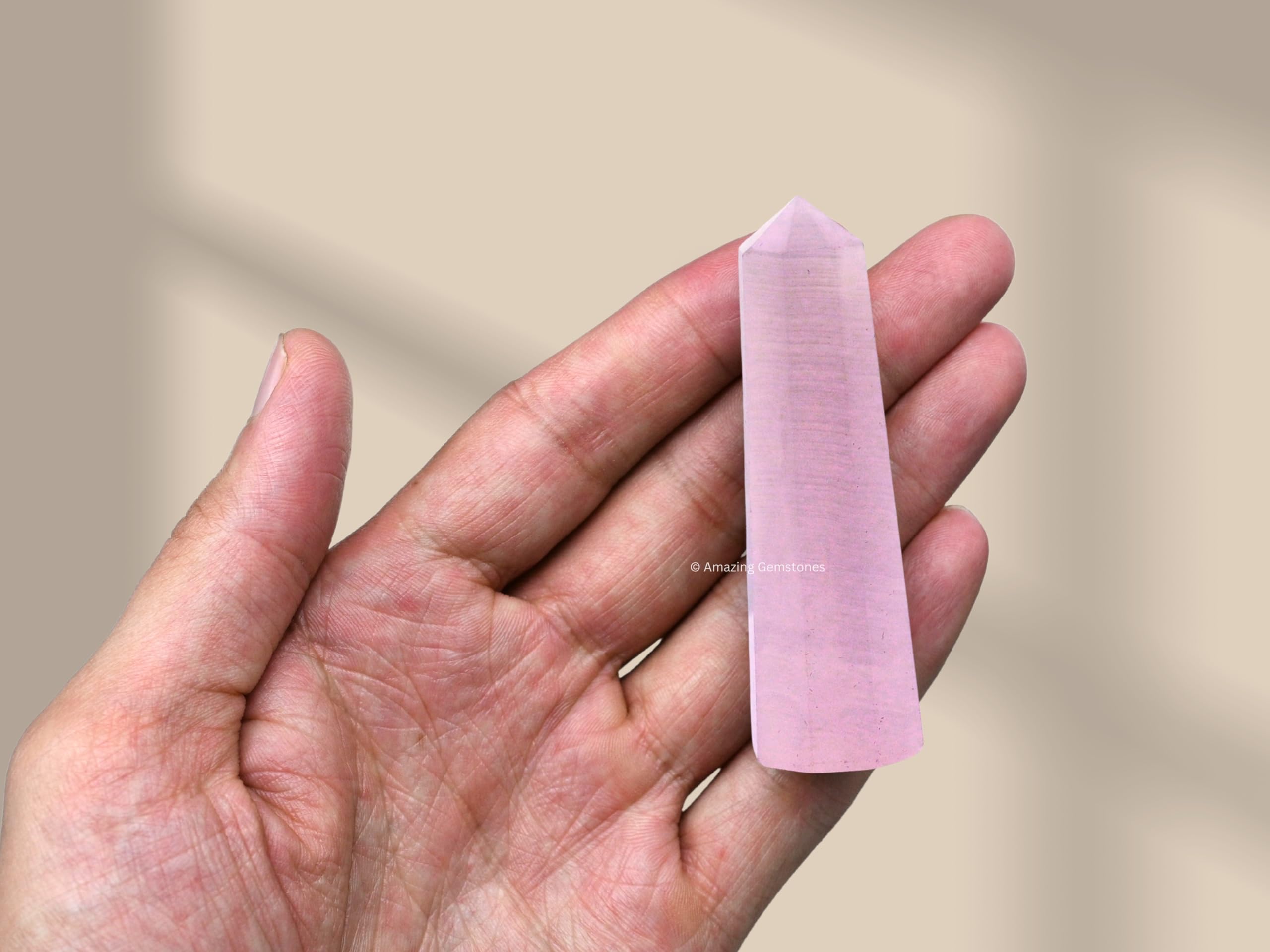 Amazing Gemstone cristal para meditación calcita rosada: ayuda a la concentración y relajación.