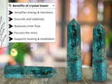Mesa o escritorio con torre cristal para altares, Amazing Gemstone.
