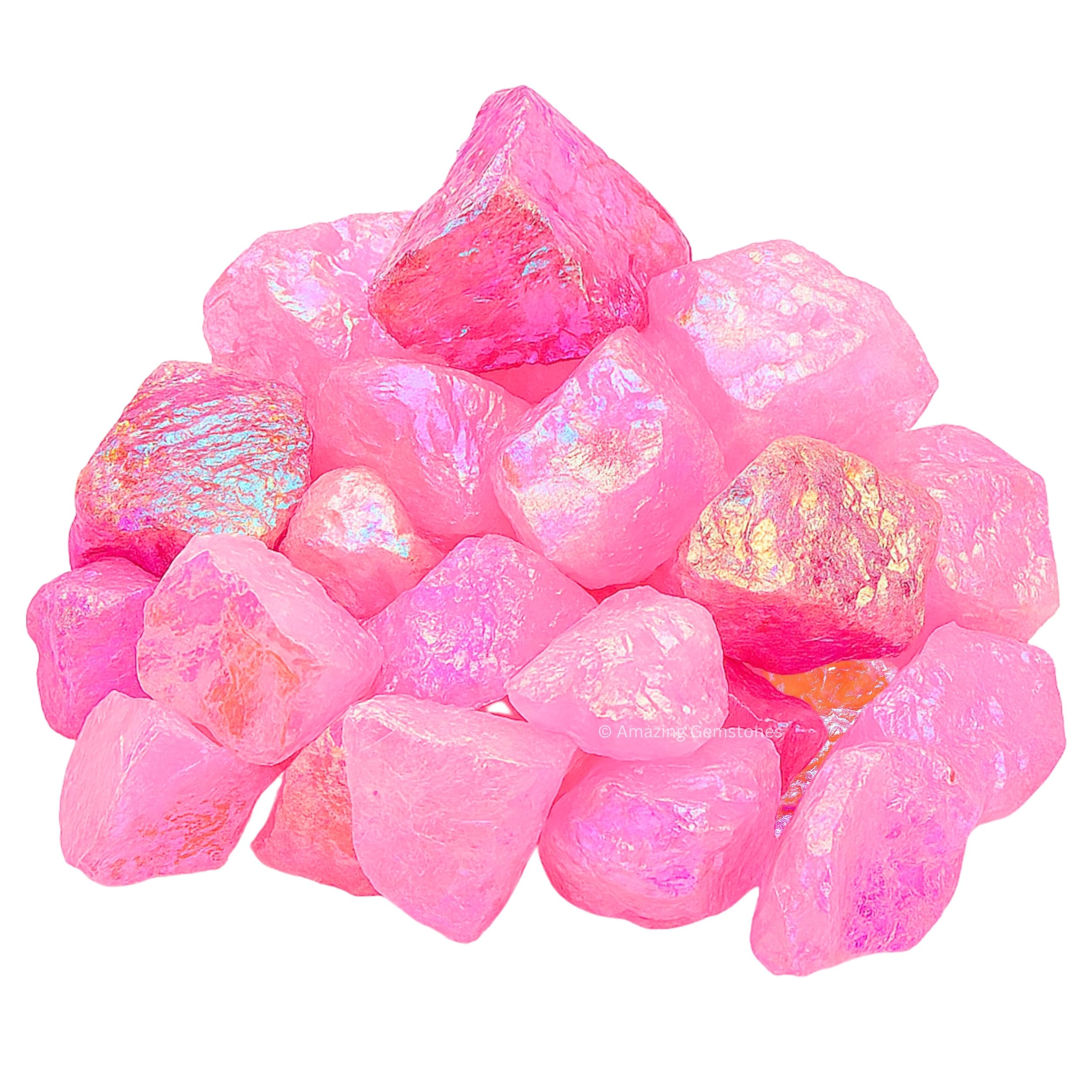 Amazing Gemstone: muestra cristal aura-de-angel rosa, perfecto para proyectos DIY.