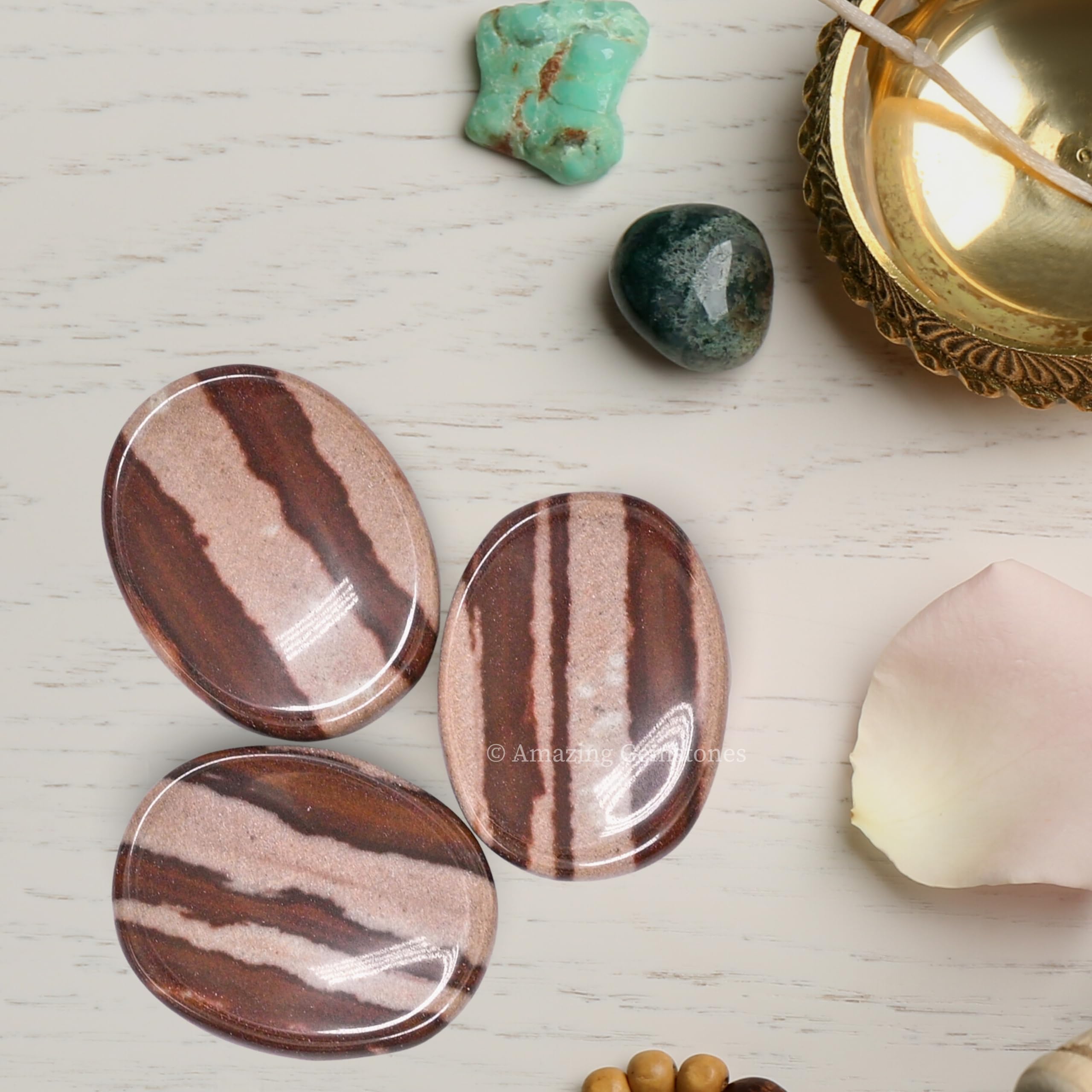 Amazing Gemstone Narmada Shiva Lingam Worry Stone ritual dinamico: compañero diario