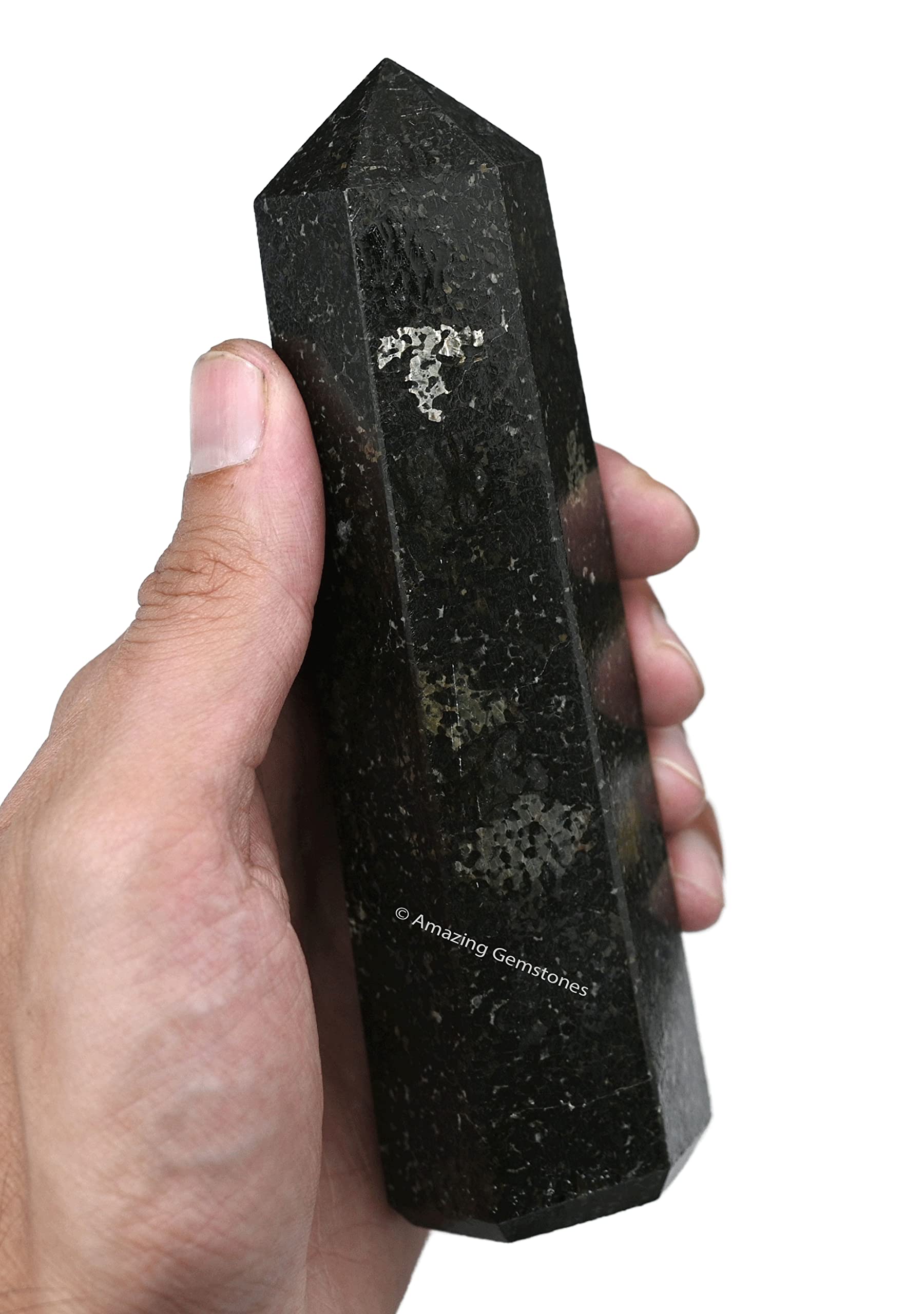 Amazing Gemstone Nuummite: baston-cristal para cuadrícula de cristales.