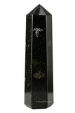 Amazing Gemstone Nuummite: torre-cristal de 5-6 pulgadas para reenergizar espacios.