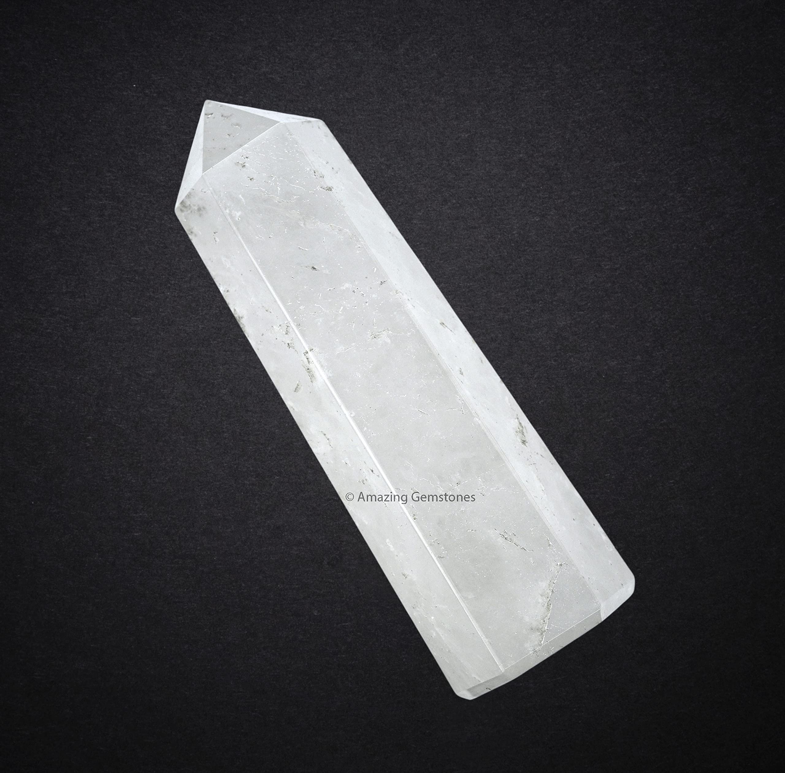 Amazing Gemstone obelisco cristal de cuarzo claro para equilibrio mental y emocional