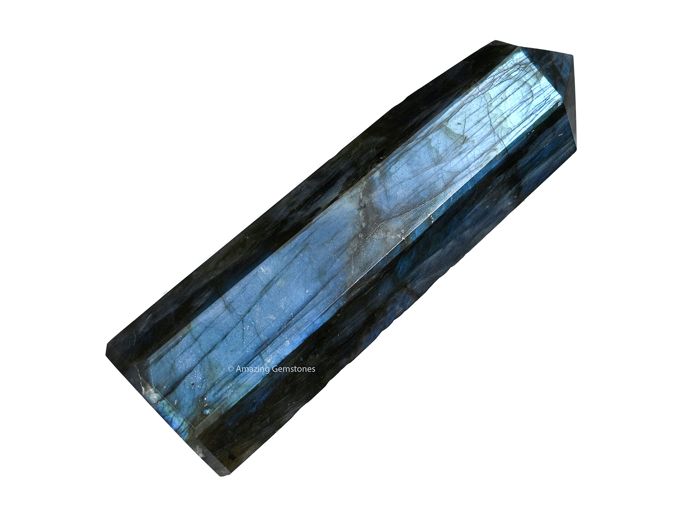Amazing Gemstone Obelisco cristal Labradorita: concentra la energía y facilita la armonía.