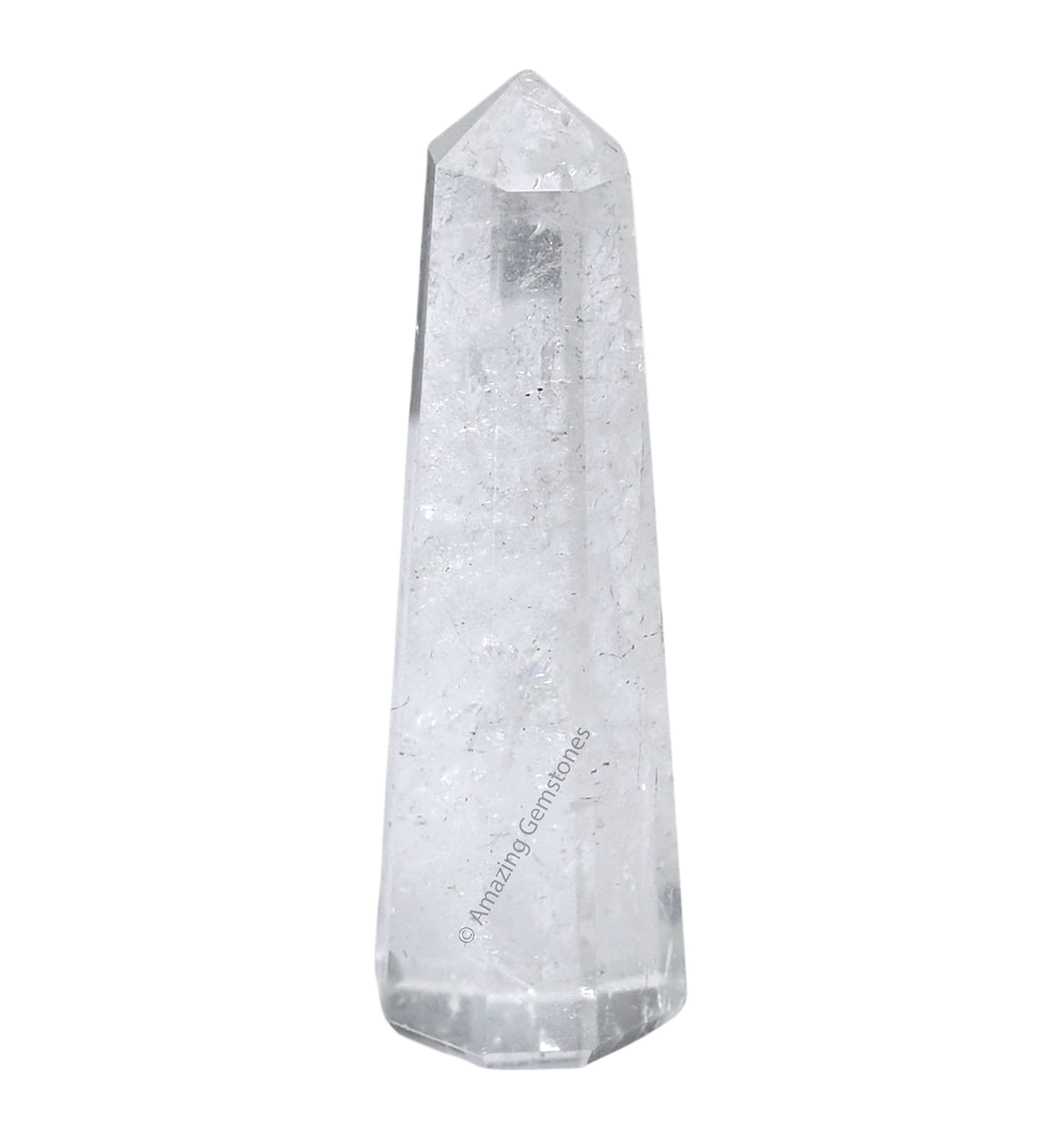Amazing Gemstone obelisco-cristal cuarzo claro facilita equilibrio mental y emocional