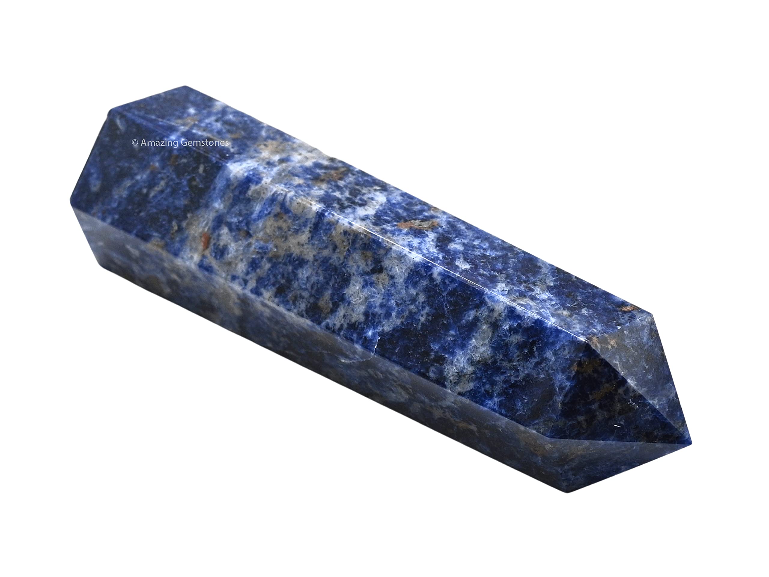 Obelisco de sodalita Amazing Gemstone amplifica energía y promueve balance mental