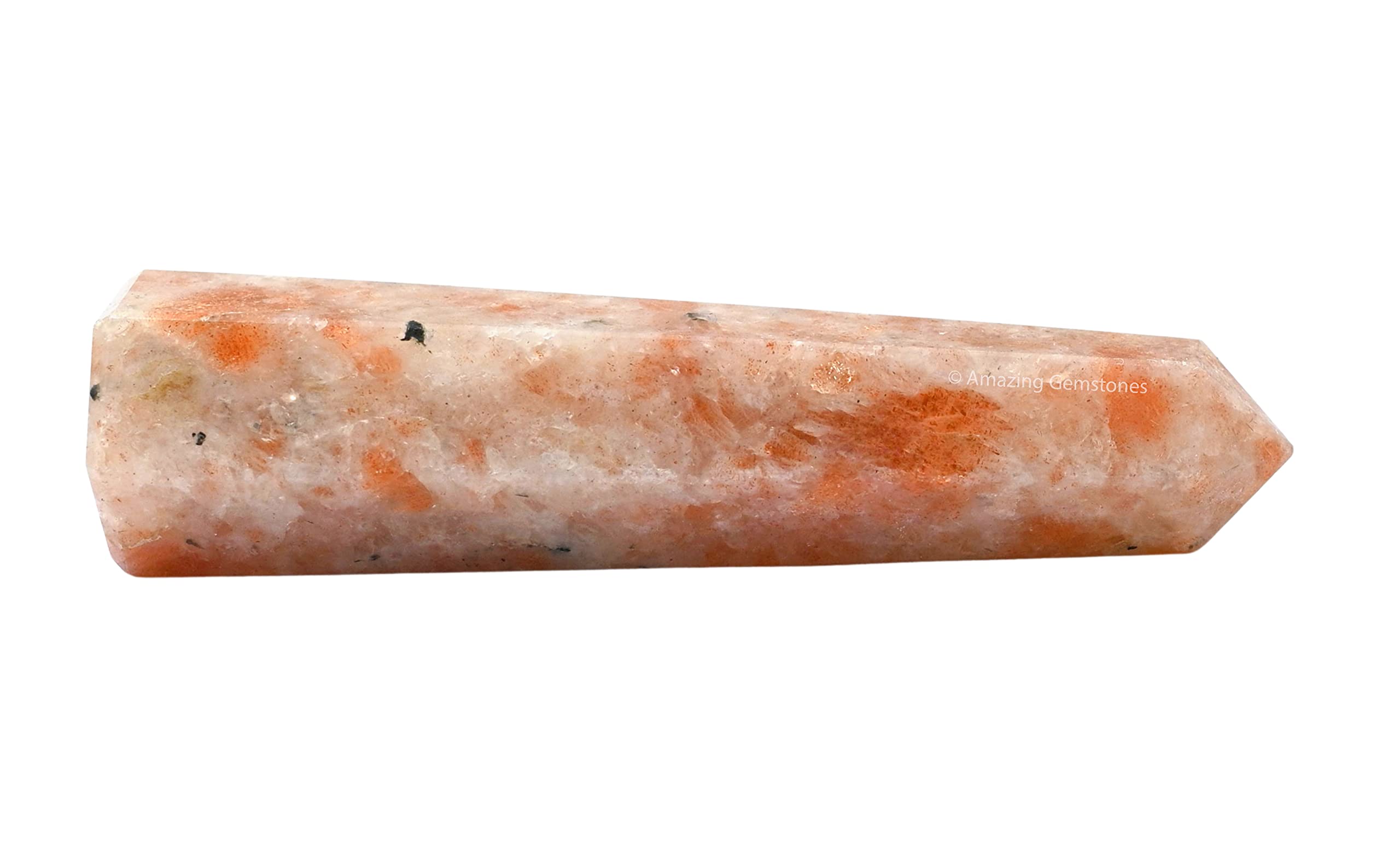 Obelisco de cristal Sunstone de Amazing Gemstone, enfoque para concentración y armonía diaria.