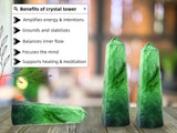 Amazing Gemstone obelisco-cristal-verde-fluorita equilibrio mental.